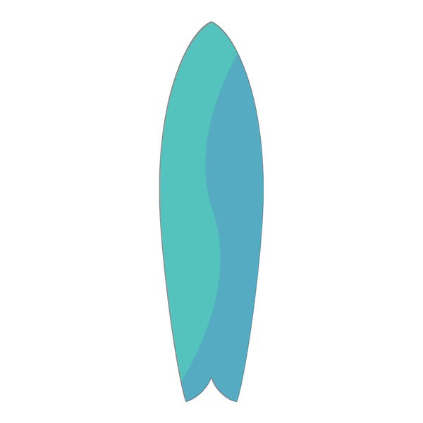 Blue Teal Swirl Retro Fish