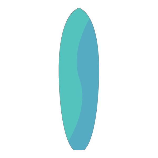Blue Teal Swirl Retro Single Fin