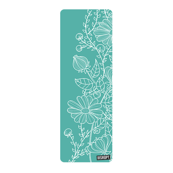 Teal Floral Yoga Mat