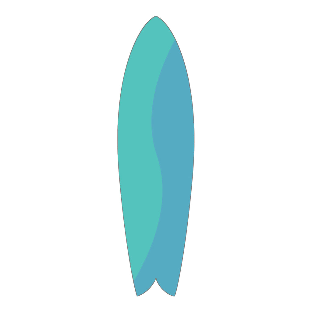 Blue Teal Swirl Retro Fish