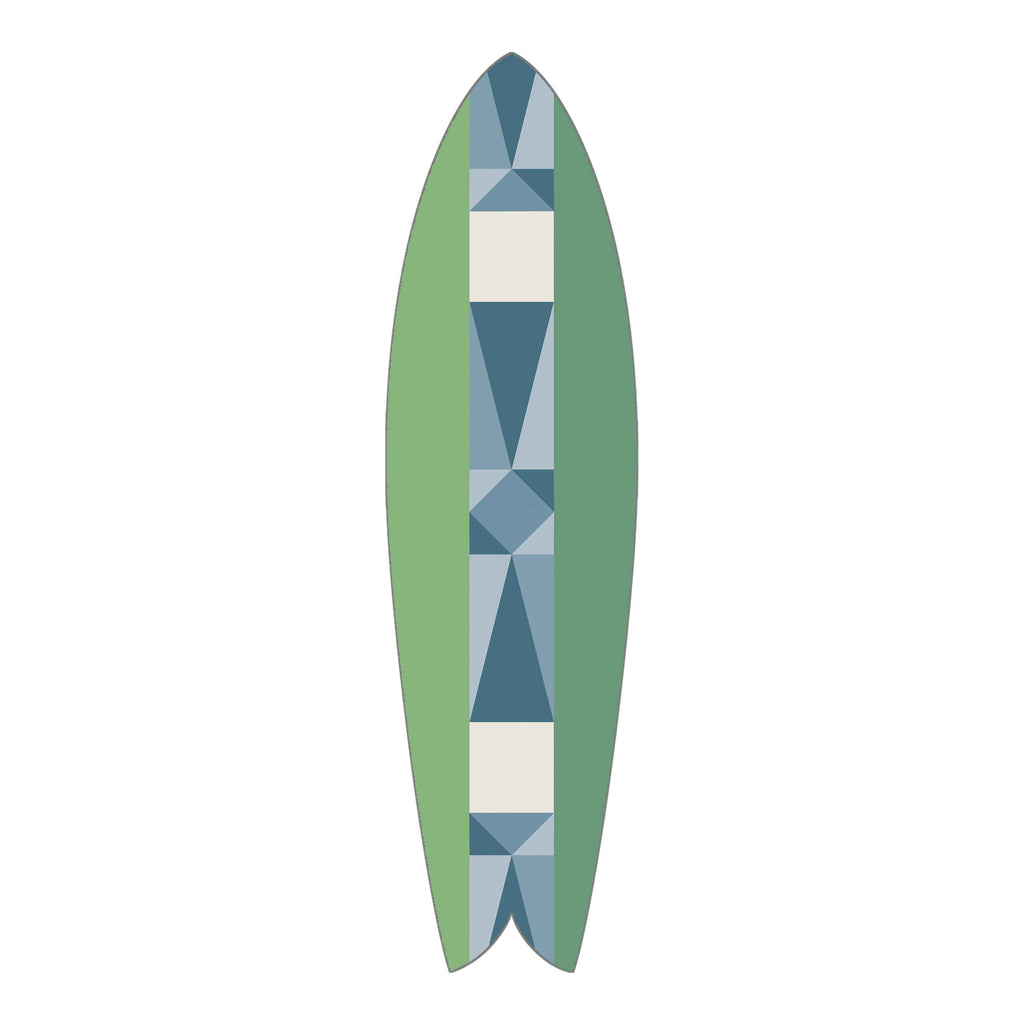 Blue Triangles Retro Fish
