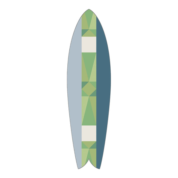 Green Triangles Retro Fish