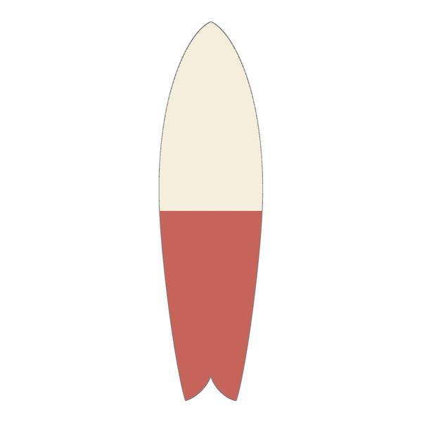 Cream/Red Half Retro Fish