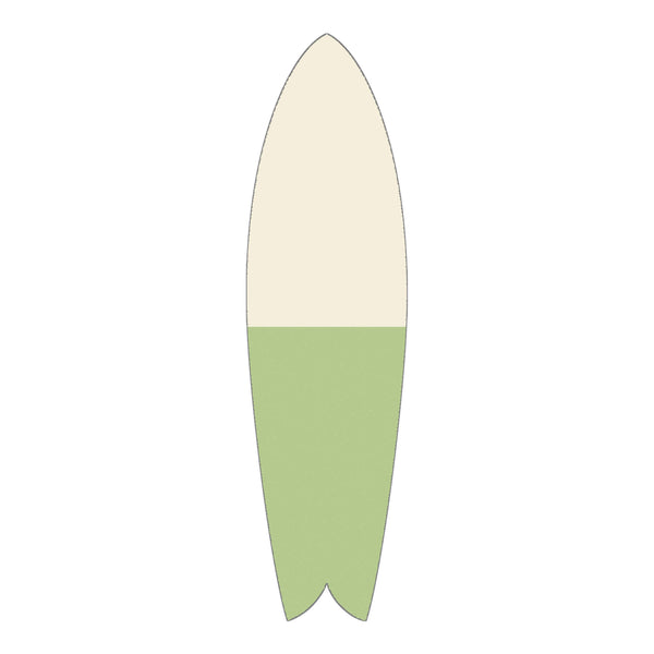 Cream/Green Half Retro Fish