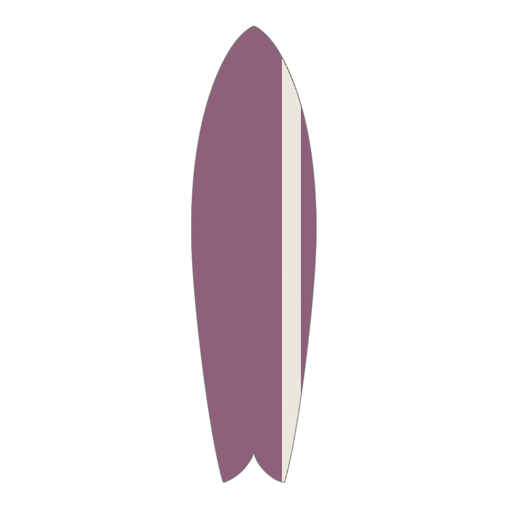 Cream/Purple Side Stripe Retro Fish