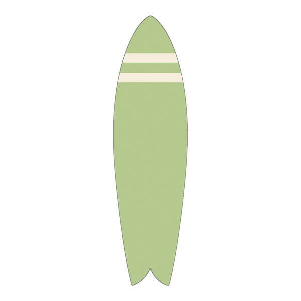 Cream/Green Stripe Retro Fish