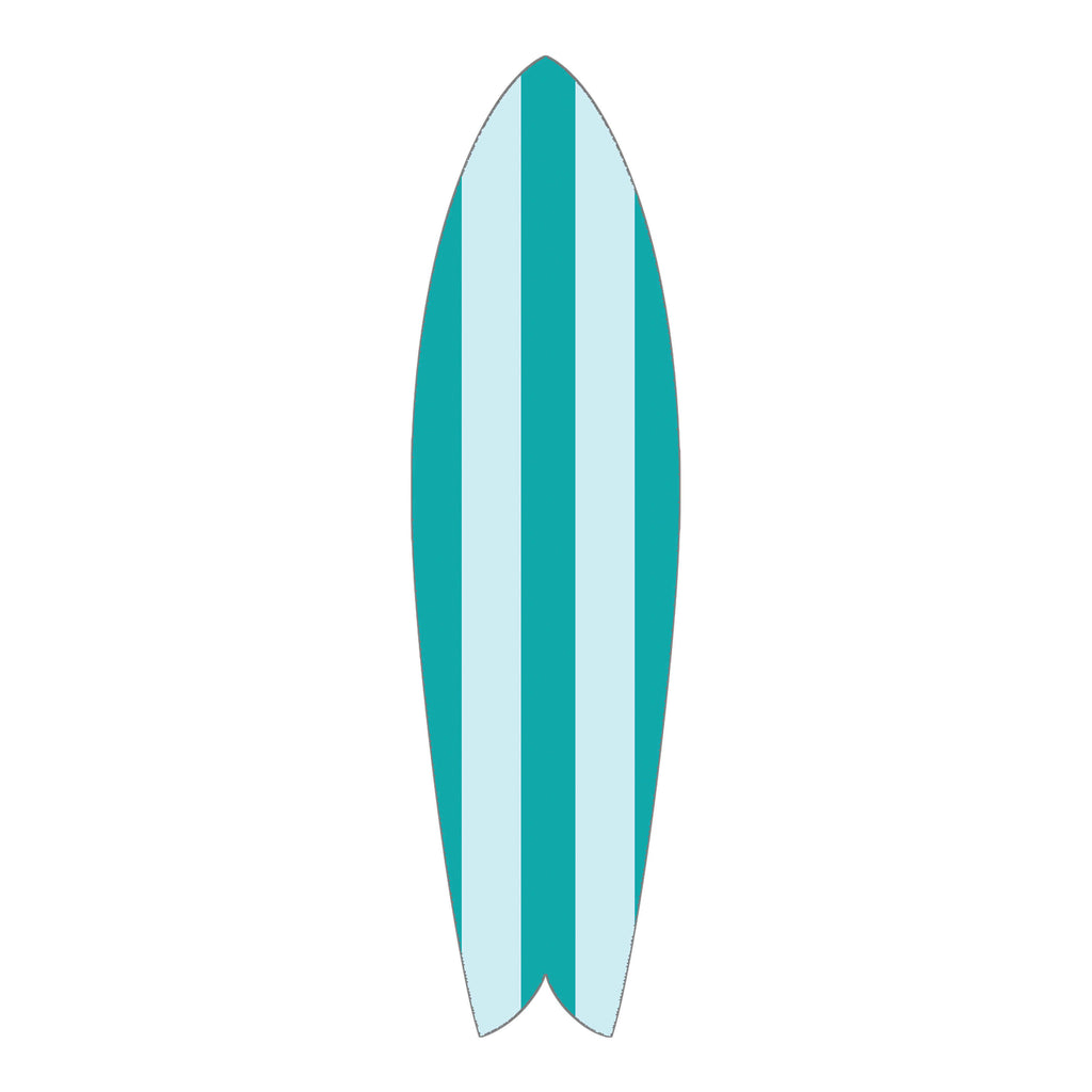 Teal Stripe Retro Fish