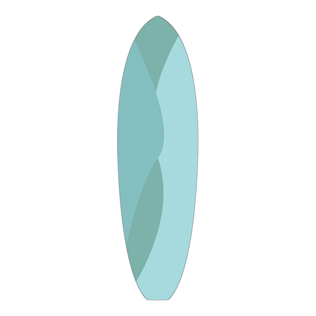 Teal Tri-Colour Retro Single Fin