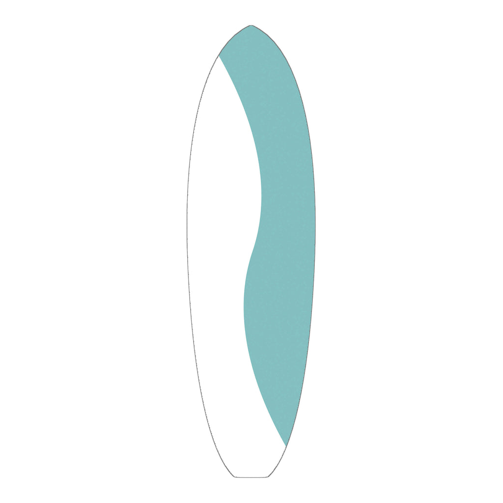 Teal Swirl Retro Single Fin