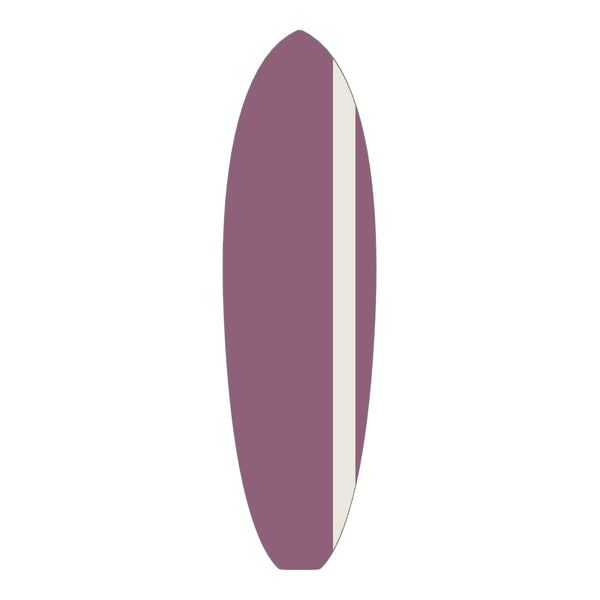 Cream/Purple Side Stripe Retro Single Fin
