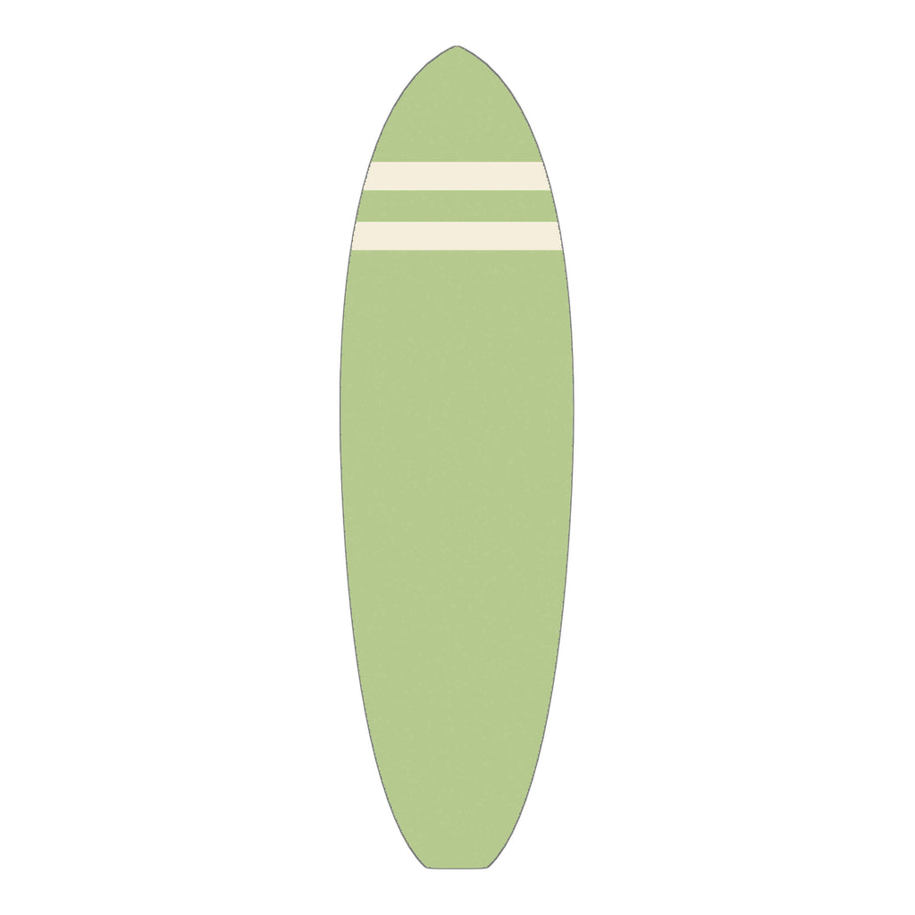 Cream/Green Stripe Retro Single Fin