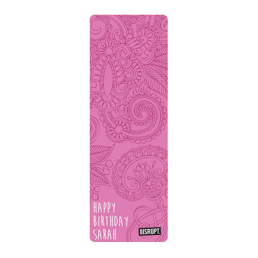 Happy Birthday Floral Yoga Mat